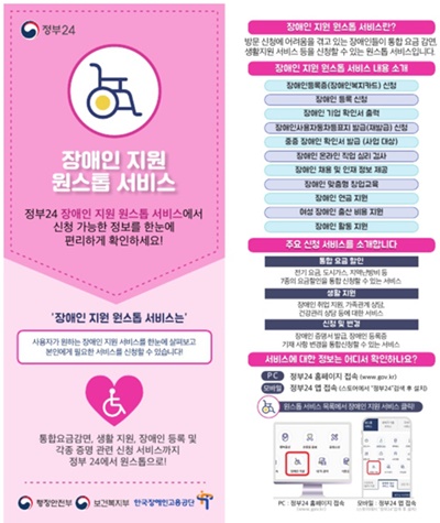 행정안전부가 오는 21일부터 정부24(www.gov.kr) 통합(원스톱)서비스에 4종(노후생활지원, 장애인지원, 서민금융지원, 내차관리)을 추가해 총 11종을 서비스한다.ⓒ행정안전부